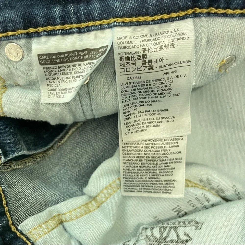 Levis 505 Mens Jeans 38x24 Distressed Acid Wash Denim Light Wash Pants